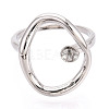 Oval Brass Cup Peg Ring Settings X-KK-N274-38P-2
