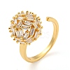 Brass Micro Pave Cubic Zirconia Open Finger Ring RJEW-C069-10G-1