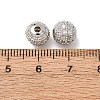 Round Brass Micro Pave Cubic Zirconia Beads X-ZIRC-N016-01P-8mm-2
