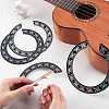 SUPERFINDINGS 4Pcs 2 Colors Waterproof PVC Flower Pattern Classical Guitar Sound Hole Ring Mouth Wheel Sticker DIY-FH0003-07-3