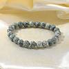 Natural Green Spot Jasper Bead Stretch Bracelets BJEW-K212-B-017-6