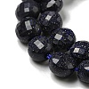 Synthetic Blue Goldstone Beads Strands G-K351-A01-01-4