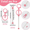 20Pcs 2 Styles Baking Paint Zinc Alloy Keychain Claspsp with Iron Bar Beadable Keychain FIND-SC0009-54A-2