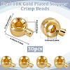 30Pcs Brass Crimp Beads KK-BBC0024-23G-2