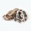 Natural Mixed Stone Beads Charm Bracelets BJEW-JB03960-6