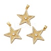 Rack Plating Brass Pave Cubic Zirconia Pendants KK-O142-52G-1