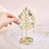 Iron Earring Display Stands with Round Tray EDIS-WH0016-018B-3