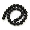 Synthetic Black Stone Beads Strands G508-3-2