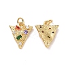 Triangle Brass Micro Pave Colorful Cubic Zirconia Pendants KK-G406-41G-2