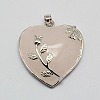 Heart Natural Rose Quartz Pendants X-GP356-1-4