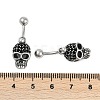 Skull 316 Surgical Stainless Steel Dangle Belly Button Rings EJEW-G416-02AS-5