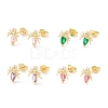 Brass Micro Pave Cubic Zirconia Stud Earring EJEW-C021-07G-1