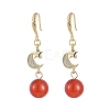 Natural Gemstone Round Beads Dangle Earrings EJEW-JE04069-2