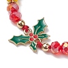 Christmas Glass Braided Bead Bracelets BJEW-JB10892-03-3