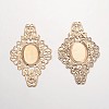 Filigree Flower Iron Cabochon Connector Settings IFIN-O010-15-2