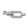 Brass Pave Clear Cubic Zirconia Fold Over Clasps KK-M320-26P-1