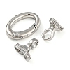 Rack Plating Brass Micro Pave Clear Cubic Zirconia Fold Over Clasps KK-A234-003P-01-3