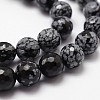 Natural Snowflake Obsidian Beads Strands G-G736-06-8mm-3