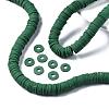 Flat Round Handmade Polymer Clay Beads CLAY-R067-10mm-46-5