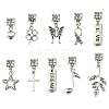 10Pcs 10 Styles Tibetan Style Alloy European Dangle Charms PALLOY-FZ00003-1