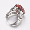 Synthetic Red Jasper Wide Band Finger Rings X-RJEW-K224-A03-2