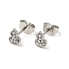 Rhinestone Gourd Stud Earrings with 316 Surgical Stainless Steel Pins EJEW-A081-04P-2