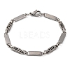 Tarnish Resistant 201 Stainless Steel Rectangle Link Chain Bracelets BJEW-B078-101P-1