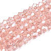 Transparent Electroplate Glass Beads Strands EGLA-A039-T3mm-A15-1