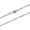 Non-Tarnish 304 Stainless Steel Round Snake Chain Necklace NJEW-S420-009A-P-2