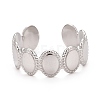 Non-Tarnish 304 Stainless Steel Oval Wrap Open Cuff Ring for Women RJEW-C025-05P-3
