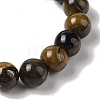 10mm Round Natural Tiger Iron Braided Bead Bracelets BJEW-C067-01C-04-3