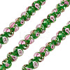 1 Strand Handmade Lampwork Inner Flower Rondelle Beads Strands LAMP-TA0002-72G-2