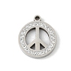 304 Stainless Steel Rhinestone Pendants STAS-Q354-04P-1