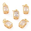 Real 18K Gold Plated Brass Inlaid Cubic Zirconia Charms X-ZIRC-L100-075G-03-1