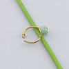 Brass & Natural Green Aventurine Finger Rings WG43BB6-02-1
