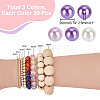   60Pcs 3 Colors Custom Resin Imitation Pearl Beads RESI-PH0001-93-2