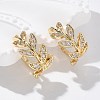 Brass Micro Pave Clear Cubic Zirconia Cuff Earrings X-EJEW-I249-11G-5