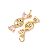 Brass Micro Pave Cubic Zirconia Pendants X-KK-D019-23G-2