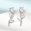 Brass Micro Pave Cubic Zirconia Stud Earrings LS-KK-CBA8324-20P-05-3