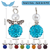 4 Sets Angle Shape Polymer Clay Rhinestone Pendants FIND-PH0009-14B-2