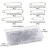 45Pcs 6 Size Iron Kilt Pins Brooch Clasps Jewelry Findings IFIN-YW0001-73-4