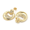 Crab Claw Rack Plating Brass Micro Pave Cubic Zirconia Dangle Stud Earrings EJEW-F331-20G-2