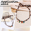 Alloy with Colorful Glass Pendant Polyester Collar Knot Tie Necklaces for Women NJEW-SP0001-17B-7