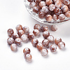 Spray Painted Resin Beads RESI-K005-02-2