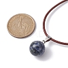Natural & Synthetic Mixed Gemstone Round Pendant Necklaces NJEW-JN04478-6