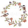 Chickadees & Flowers Wreath Wall Art AJEW-WH0023-29-1