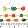 Brass with Glass Link Chains AJEW-Z028-04G-2