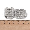 Rack Plating Brass Micro Pave Clear Cubic Zirconia Box Clasps KK-G494-05P-3