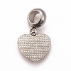 304 Stainless Steel Crystal Rhinestone European Dangle Charms STAS-F278-04P-3