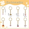 8Pcs Alloy Enamel Pendants Keychain KEYC-SW00003-02-2